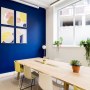 Nursery & Workspace, Clerkenwell | A royal blue wall colour that was used across both the workspace & nursery setting | Interior Designers